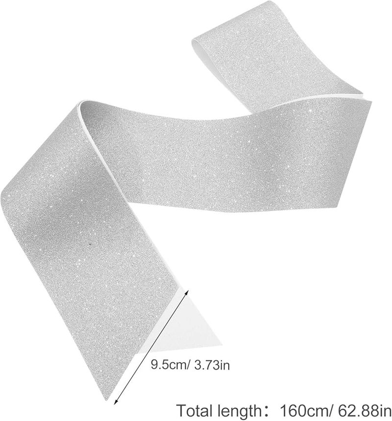 Silver Glitter Sash for Women DIY Decoration Pageant Wedding Graduation Party - Image 2